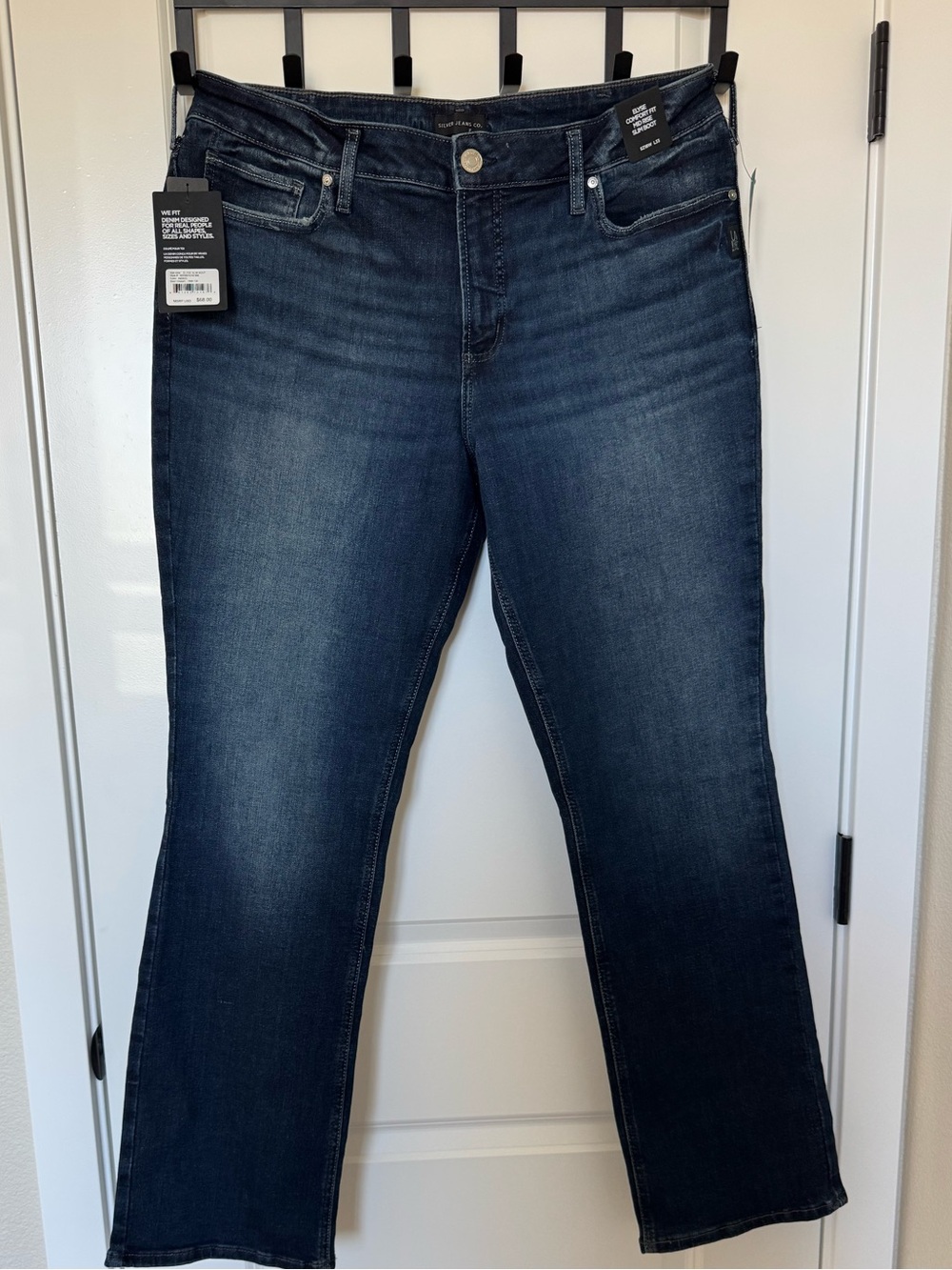 Elyse comfort fit mid rise slim boot jeans silver jeans women’s size 18
